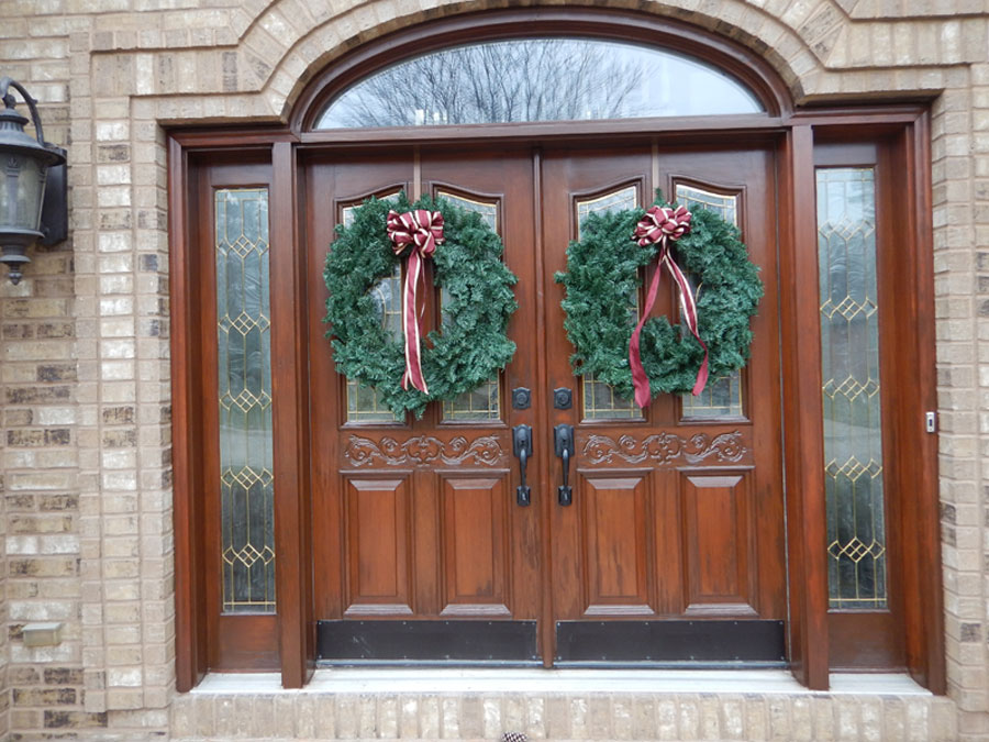 Wood front door & sidelight system After
